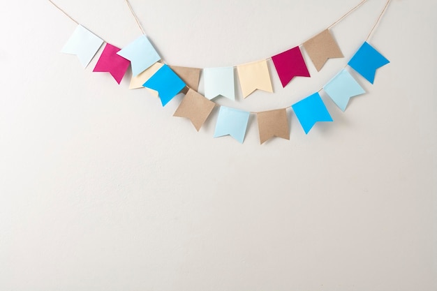 High angle view of multi colored pencils against white background