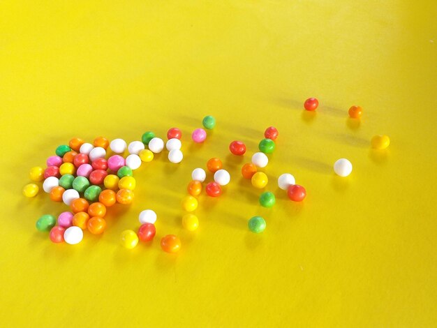 High angle view of multi colored pencils on table