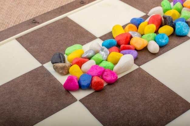 High angle view of multi colored pencils on tiled floor