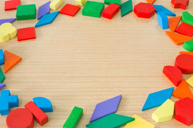 Photo high angle view of multi colored toy blocks on table