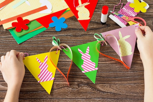 High angle view of multi colored umbrellas on table