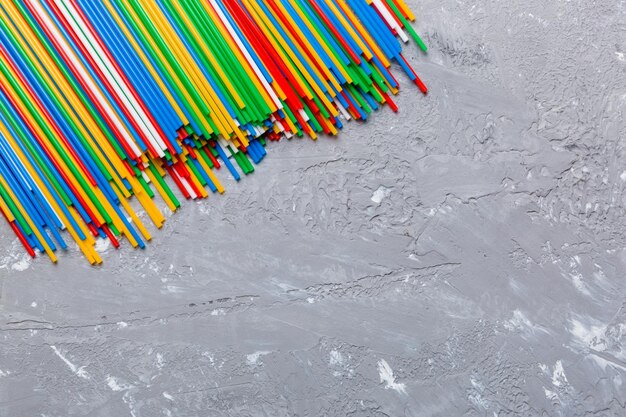 High angle view of multi colored umbrellas on water