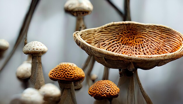 High Angle View Of Mushrooms In Basket food