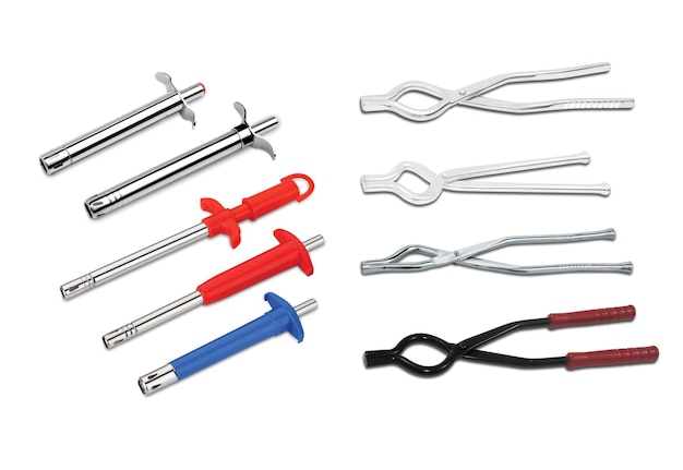 high angle view of objects against white background