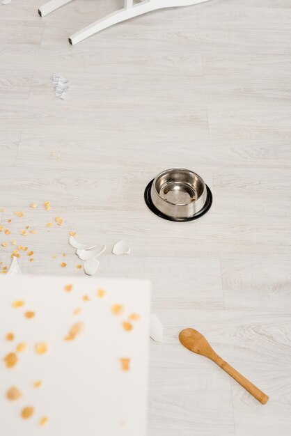 High angle view of objects on table