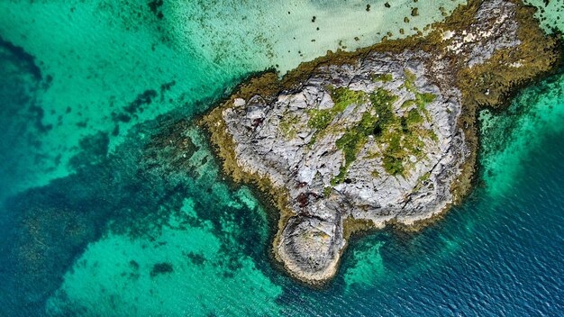 High angle view in the ocean norway fjord