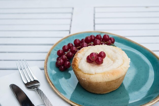 写真 テーブルの上の朝食の高角度のビュー