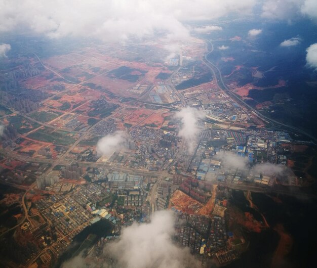 写真 都市の建物の高角度のビュー