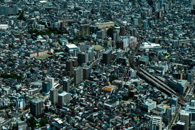 写真 日本の東京の建物の高角度の景色