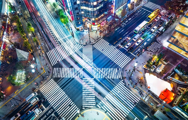 写真 市街道の高角度の景色