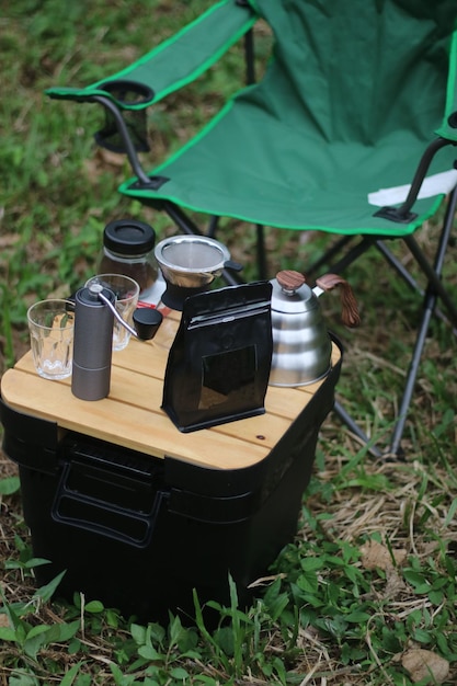 写真 畑のコーヒー豆の高角度の視点