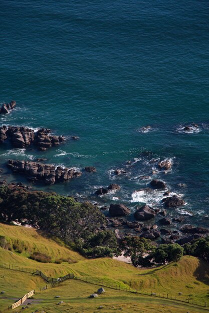 写真 海から眺める景色の高角度の景色