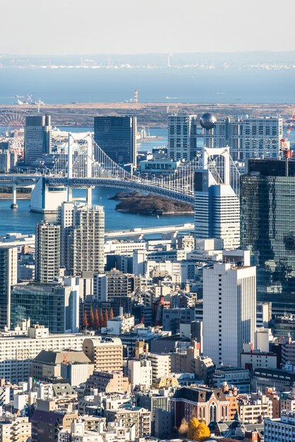 写真 都市の近代的な建物の高角度の景色