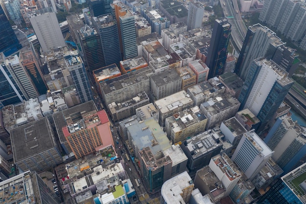 사진 도시 의 현대적 인 건물 들 의 높은 각도 뷰