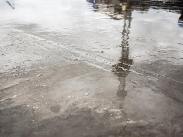 写真 ビーチの水池の高角度の景色