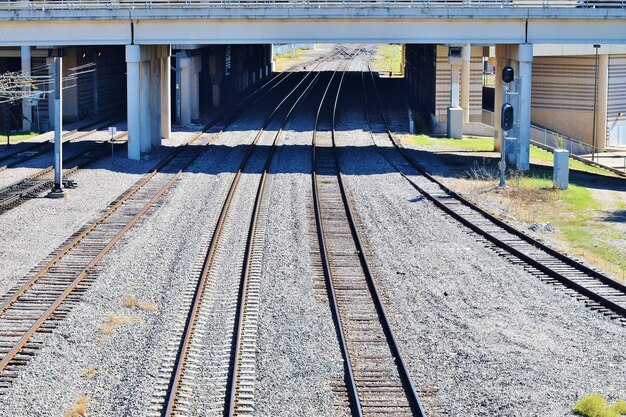 写真 鉄道線路の高角度の視点