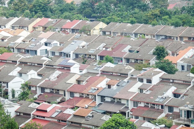 写真 都市の住宅建物の高角度の景色