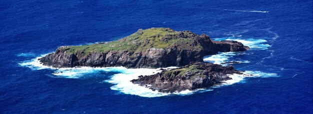 写真 海中の岩の高角度の景色