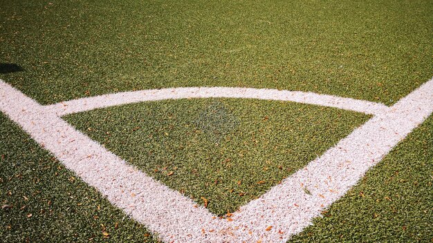 写真 サッカー場の高角度の景色