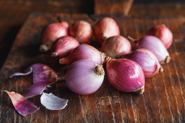 写真 テーブルの上の野菜の高角度のビュー