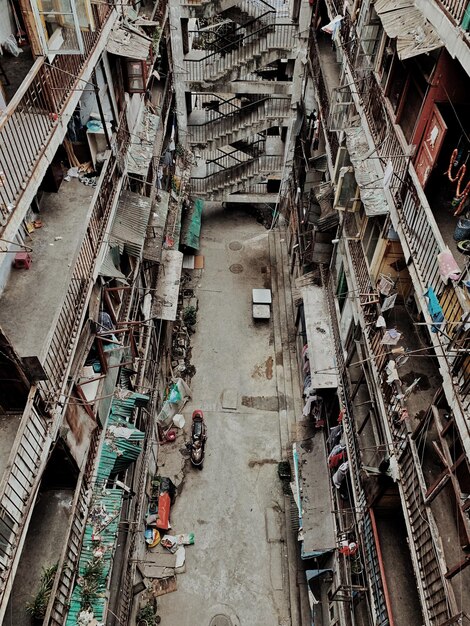 Photo high angle view of old buildings