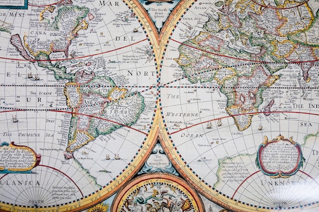 Veduta dall'alto della vecchia mappa storica