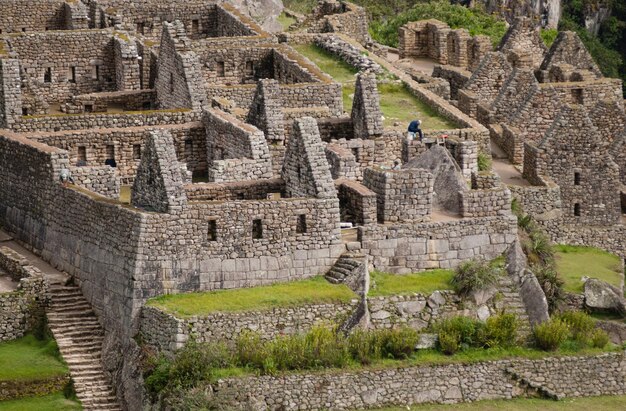 Foto vista ad alta angolazione delle vecchie rovine