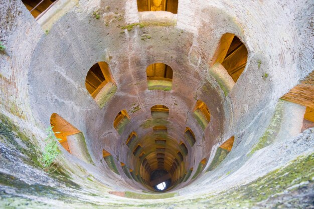 High angle view of old tunnel