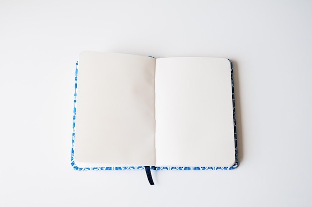 high angle view of open book on white background