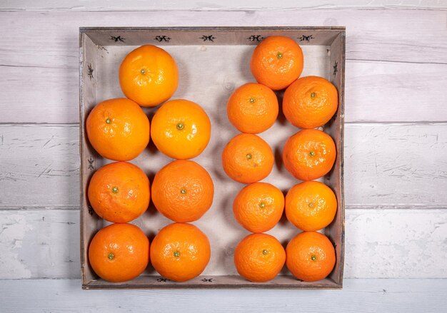 High angle view of orange fruits