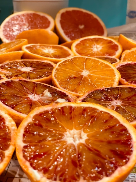 Photo high angle view of orange on table