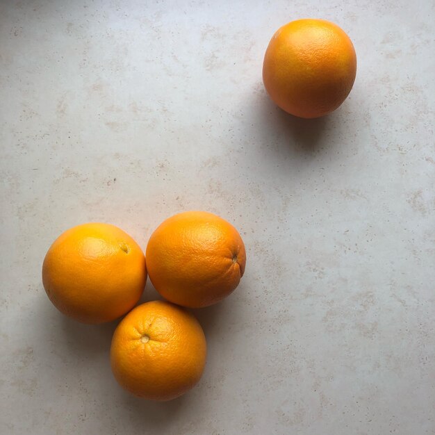 High angle view of orange on table