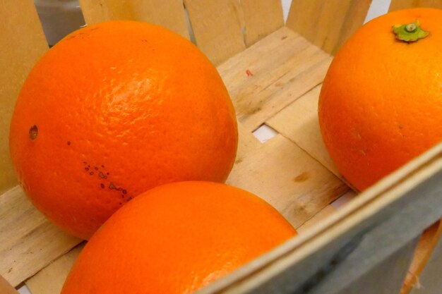 High angle view of orange on table