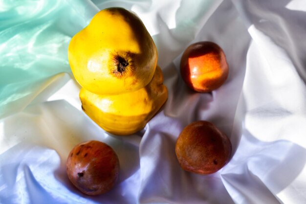 High angle view of orange on table