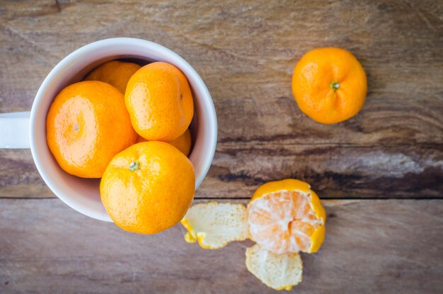 High angle view of orange on table