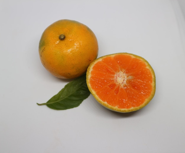 High angle view of orange on table