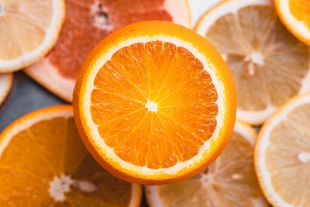 High angle view of orange on table