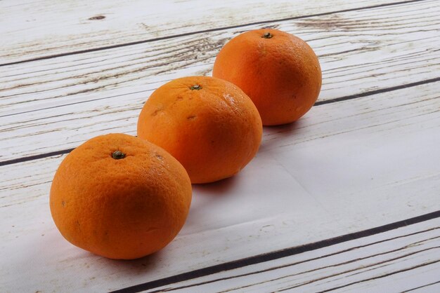 High angle view of orange on table