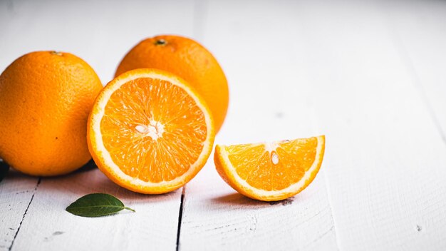 High angle view of orange on table