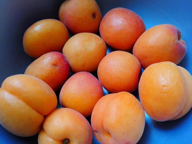 High angle view of oranges in container