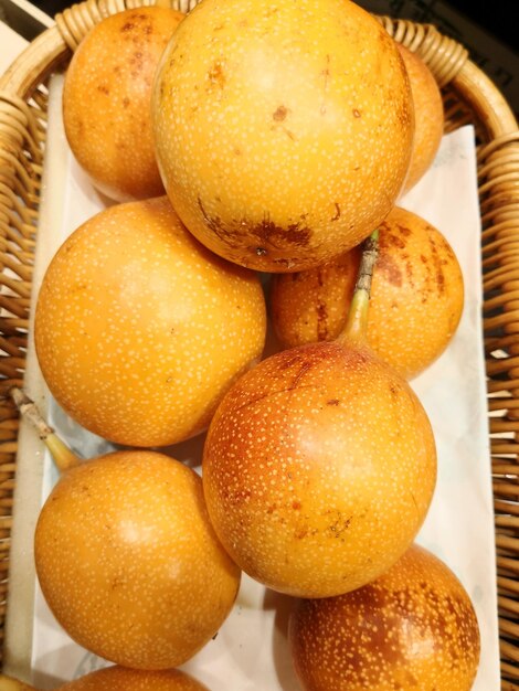 High angle view of oranges on table