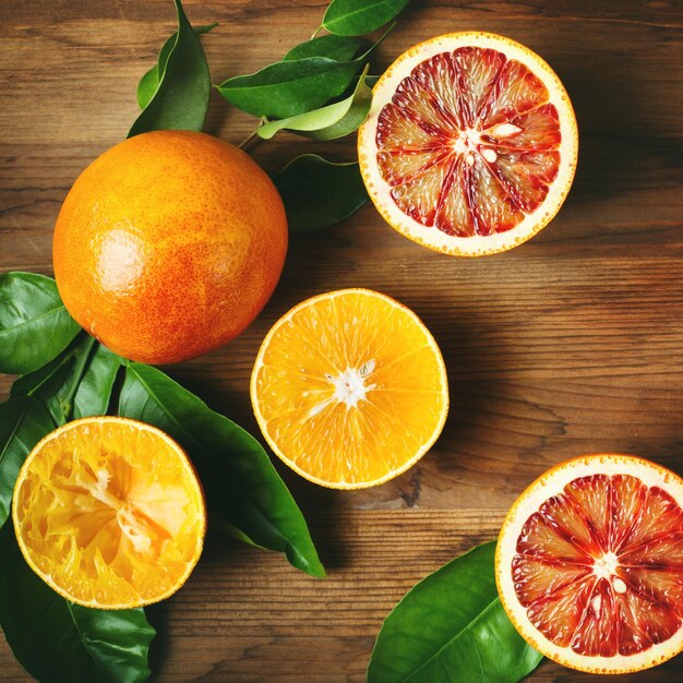 High angle view of oranges on table