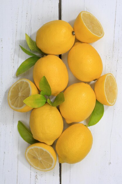 High angle view of oranges on table