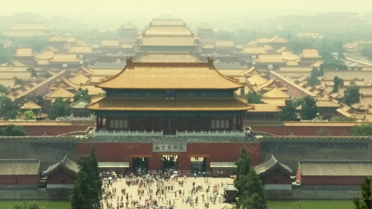 Photo high angle view of pagoda