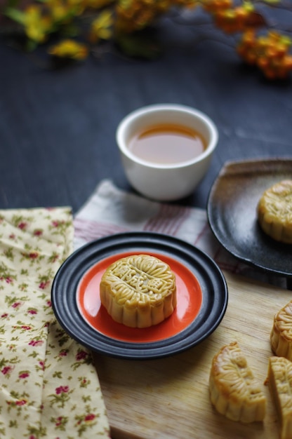 high angle view of pastry on plate
