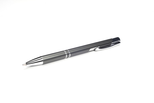 High angle view of pen against white background