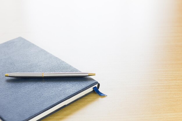 High angle view of pen on table