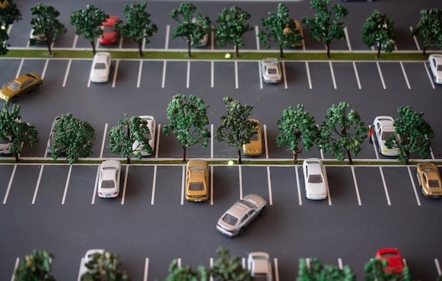 High angle view of people on street