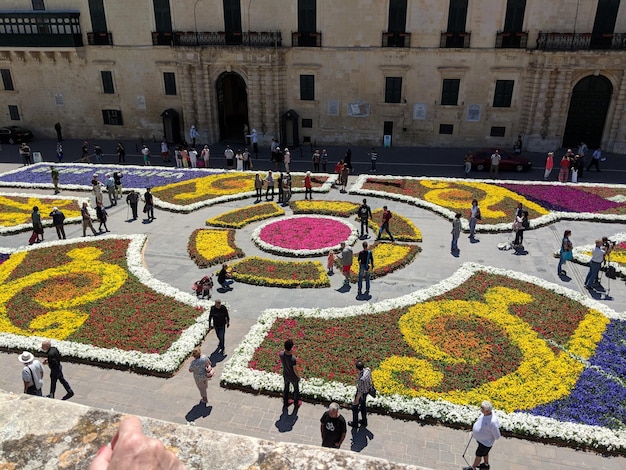 Foto vista ad alto angolo delle persone in strada