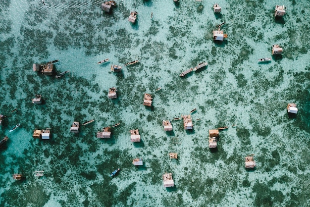 Photo high angle view of people in water